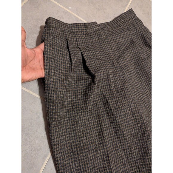 Vintage 80s High Waist Houndstooth Wool Blend Trousers womenMade in Romania Sz 8 - Picture 13 of 15